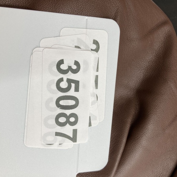 Express Brown Faux Leather One Shoulder Bodycon Dress XS Long Sleeve Party NWT - Picture 14 of 14